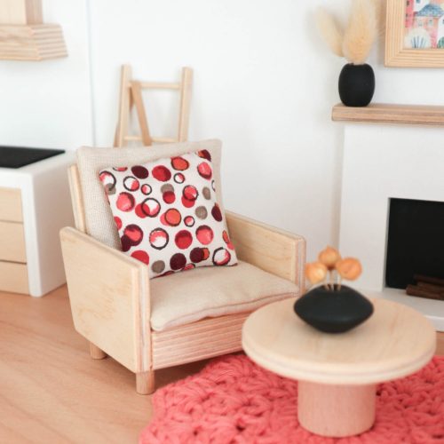 Pillow - claret dotted