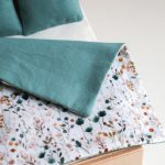 Blanket for double bed - green floral