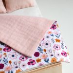 Blanket for double bed - dark rose floral