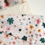 Blanket for double bed - blue pink floral