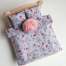 Blanket for double bed - blue floral