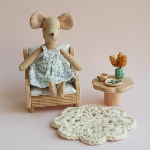 Dress for dolls - tiny blue floral