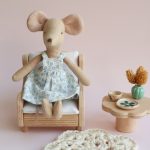 Dress for dolls - tiny blue floral