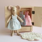 Dress for dolls - tiny blue floral