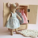 Dress for dolls - tiny blue floral