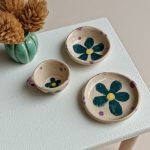Floral ceramic pot set